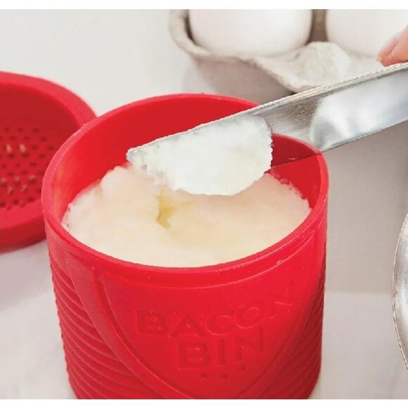 Talisman Designs Silicon Red Pig Face Bacon Bin Grease Strainer & Collector Cup - Picture 5 of 8